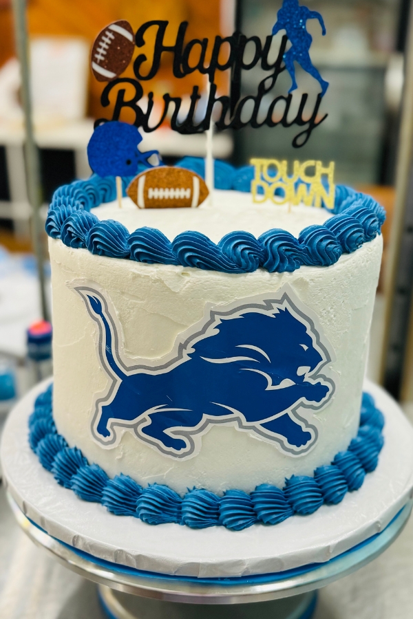 about at sweets bakery lions cake
